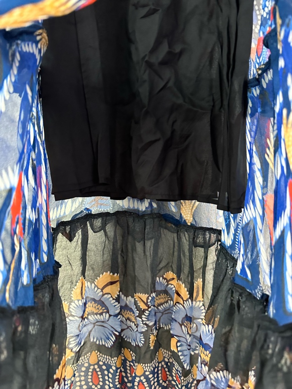 FARM RIO Ainika Ruffled Printed Crepe Maxi Dress SZ XS NWT - Picture 5 of 7